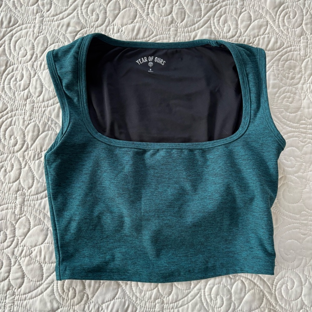 Year of Ours Deep Teal Yoga Sports Bra